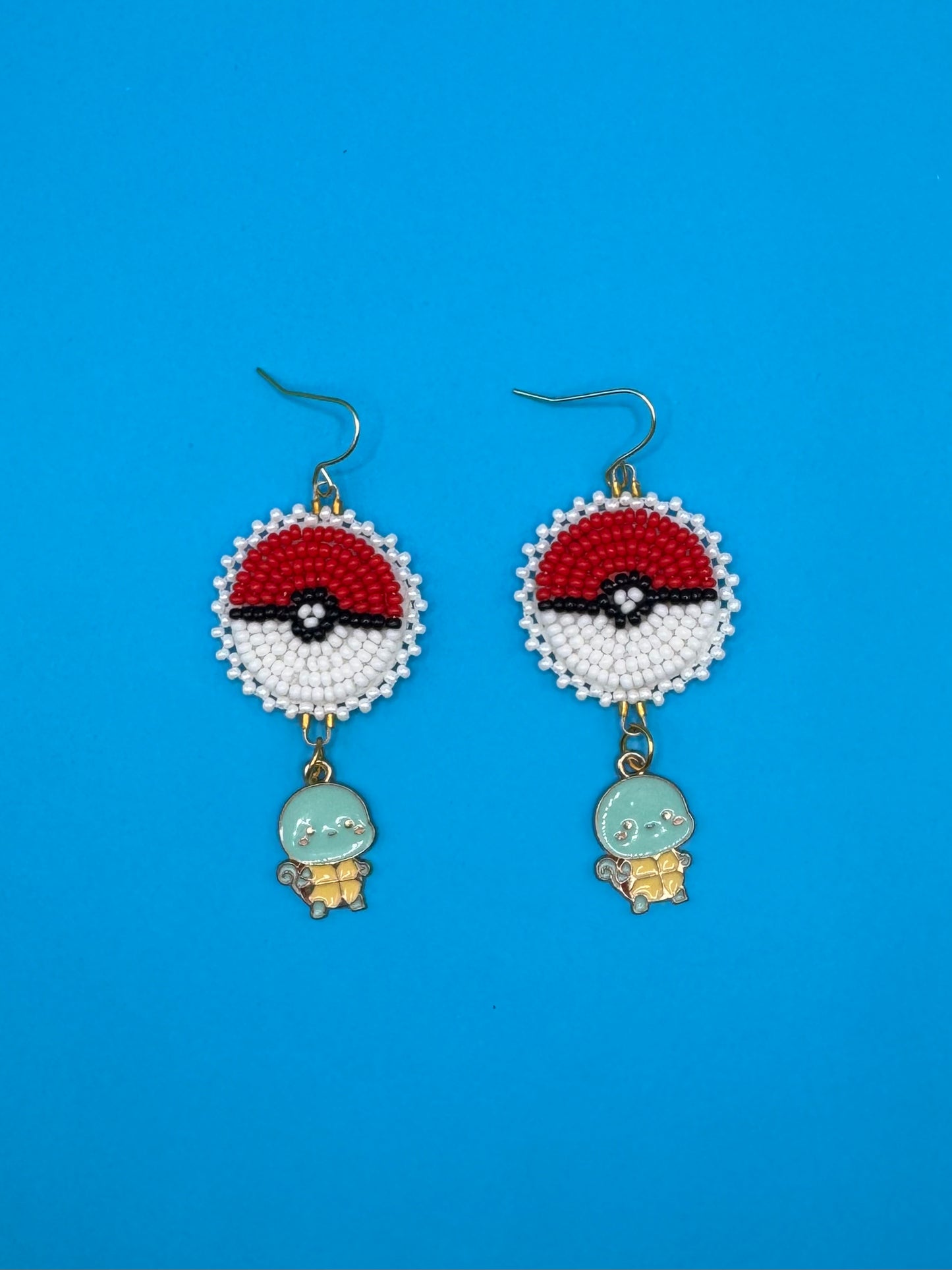 Pokeball Squirtle Charm Earrings