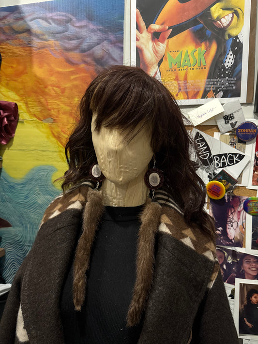 Deer Antler with Brown Mink Tails
