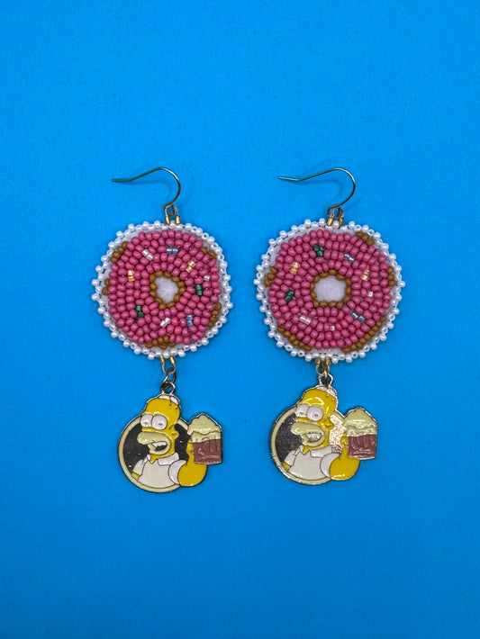D'oughnut and Homer Charm Earrings