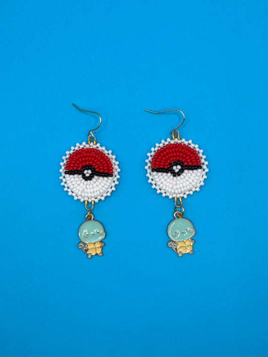 Pokeball Squirtle Charm Earrings